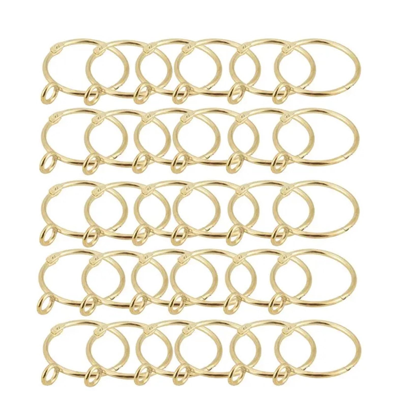 Curtain Hooks 30 Pcs Openable Gold Curtain Rings Open And Close Drapery Loops With Eyelet For Hook Pins (1.5 Inch)