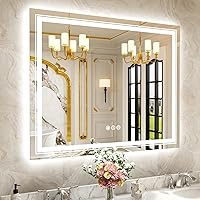 Vista 16 de WTTY LED Bathroom Mirror 32"x32" with Backlit and Front Light,Stepless Dimmable LED Mirror for Bathroom,Anti-Fog Lighted Bathroom Vanity Mirror