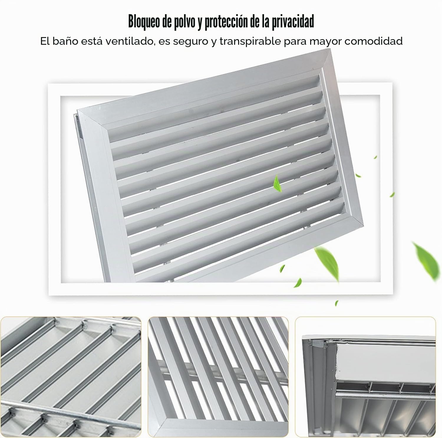 uyoyous Rejilla de ventilación de aluminio de 500 x 300 mm, doble cara, rejilla de ventilación, rejilla de ventilación con protección contra insectos, rejilla de ventilación para puerta para cocina