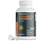 Bronson Vitamin D3 10,000iu (250mcg) 1 Year Supply for Healthy Muscle Function and Immune Support, Non-GMO, 360 Tablets