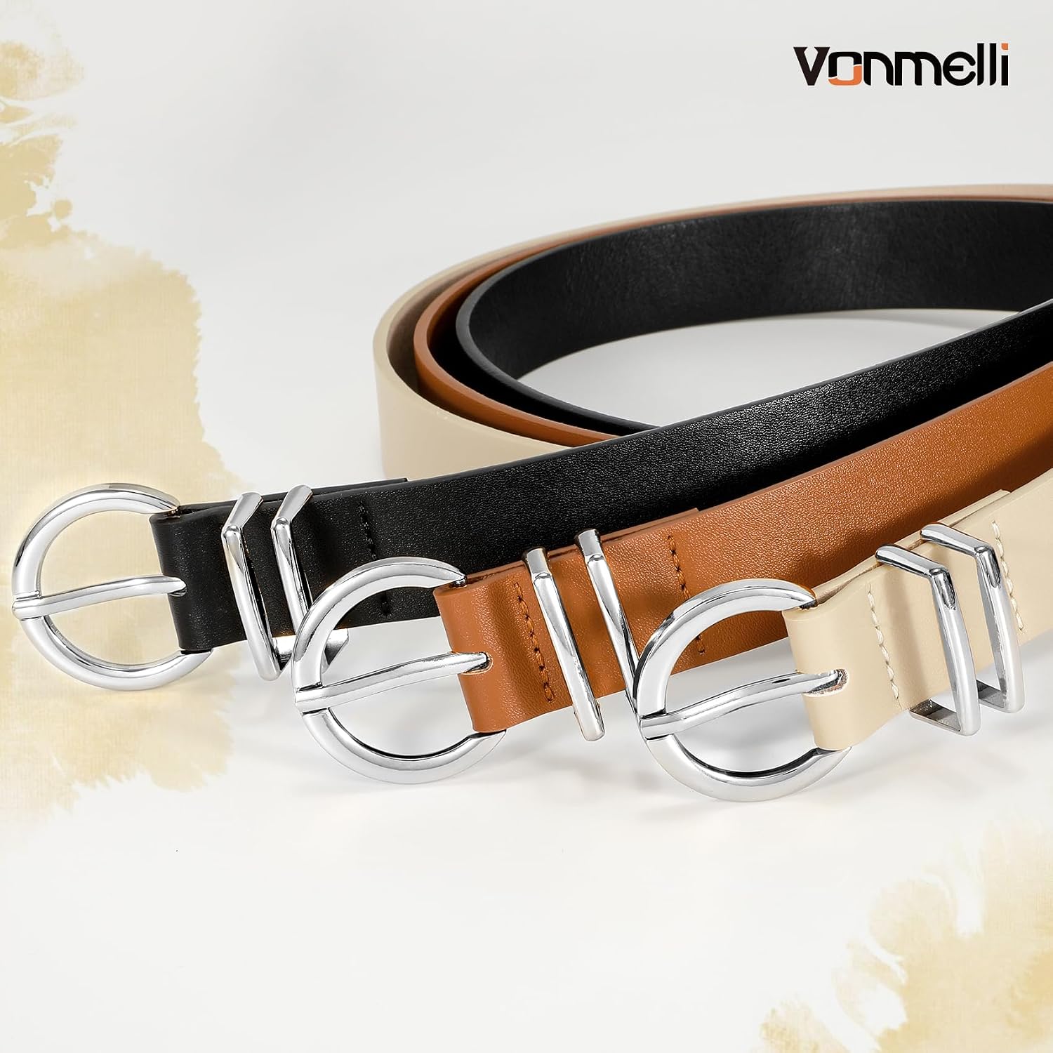【質感腰間點綴】VONMELLI 皮帶三件組 $17.99
