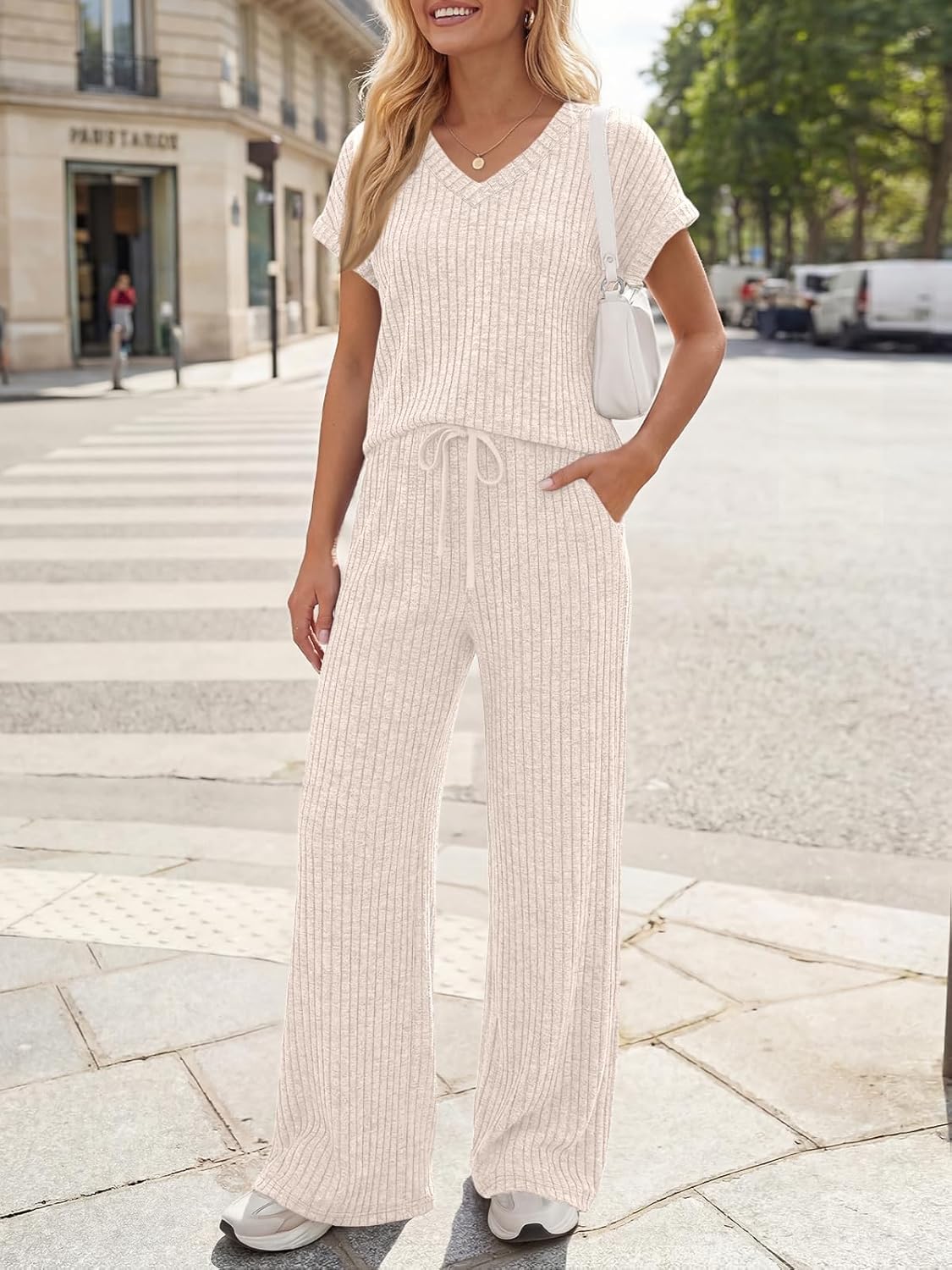 LILLUSORY Womens 2 Piece Lounge Sets 2026 Summer Vacation Outfits Airport Travel Resort Wear Beach Matching Spring Sweatsuit - Image 3