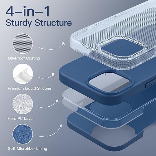 Miniatura 9 de JETech Funda de silicona compatible con iPhone 13 de 6.1 pulgadas, sedosa, suave al tacto, funda protectora de cuerpo completo, funda a prueba de