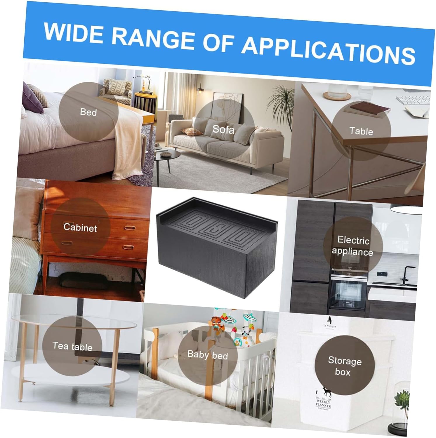 4pcs Furniture Levelers Feet for Height Extension Floor for Sofa Bed Table and More for Hardwood Floors