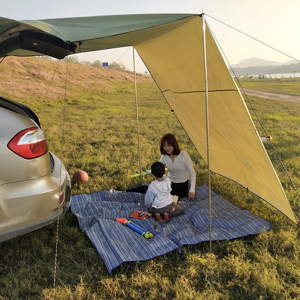 DAZZLEEX Auvent latéral de voiture portable pour camping en plein air – Tente de toit imperméable, gris
