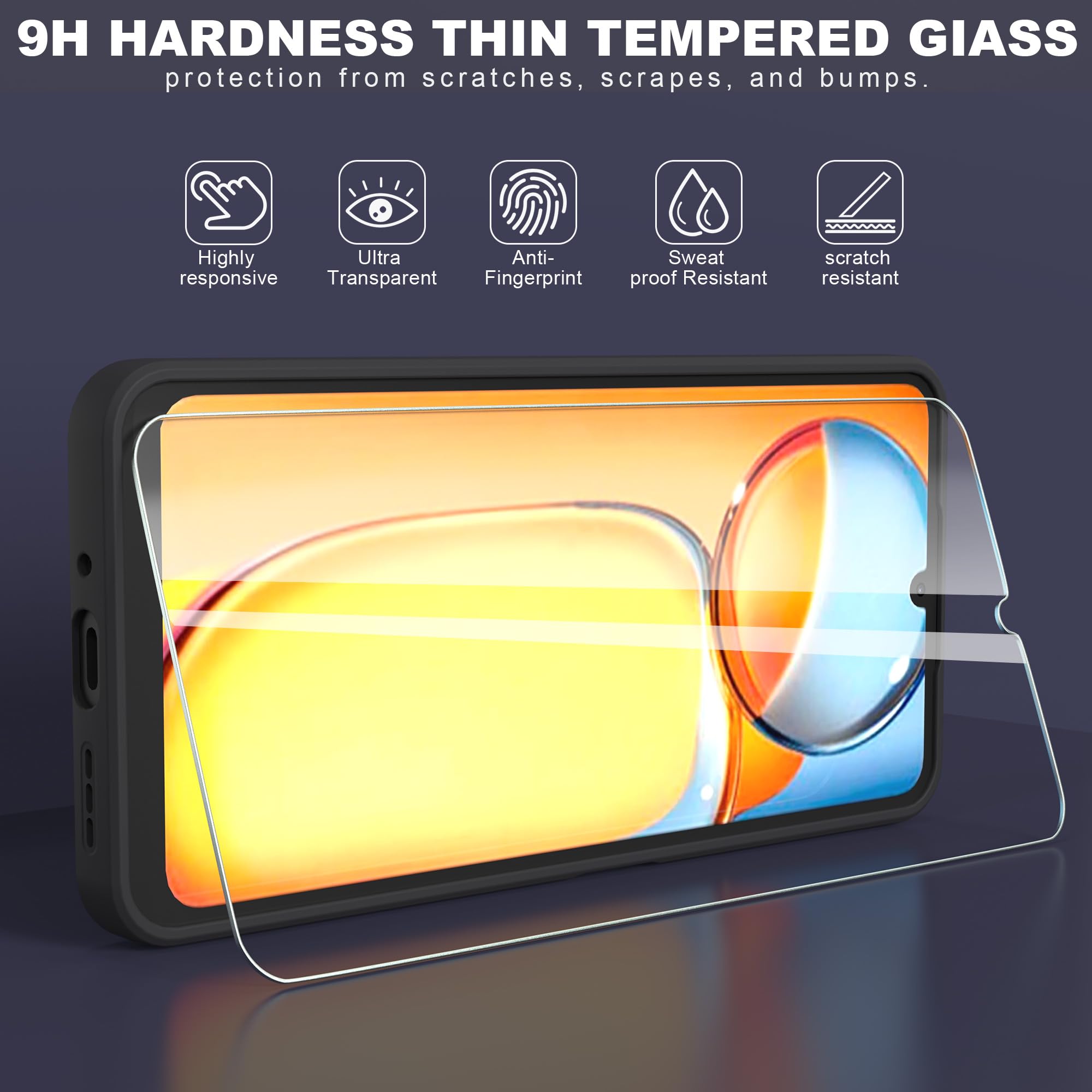 THIYUFUNS Case for Xiaomi Redmi 13C 4G with 2 Tempered Glass Screen Protector - Image 2