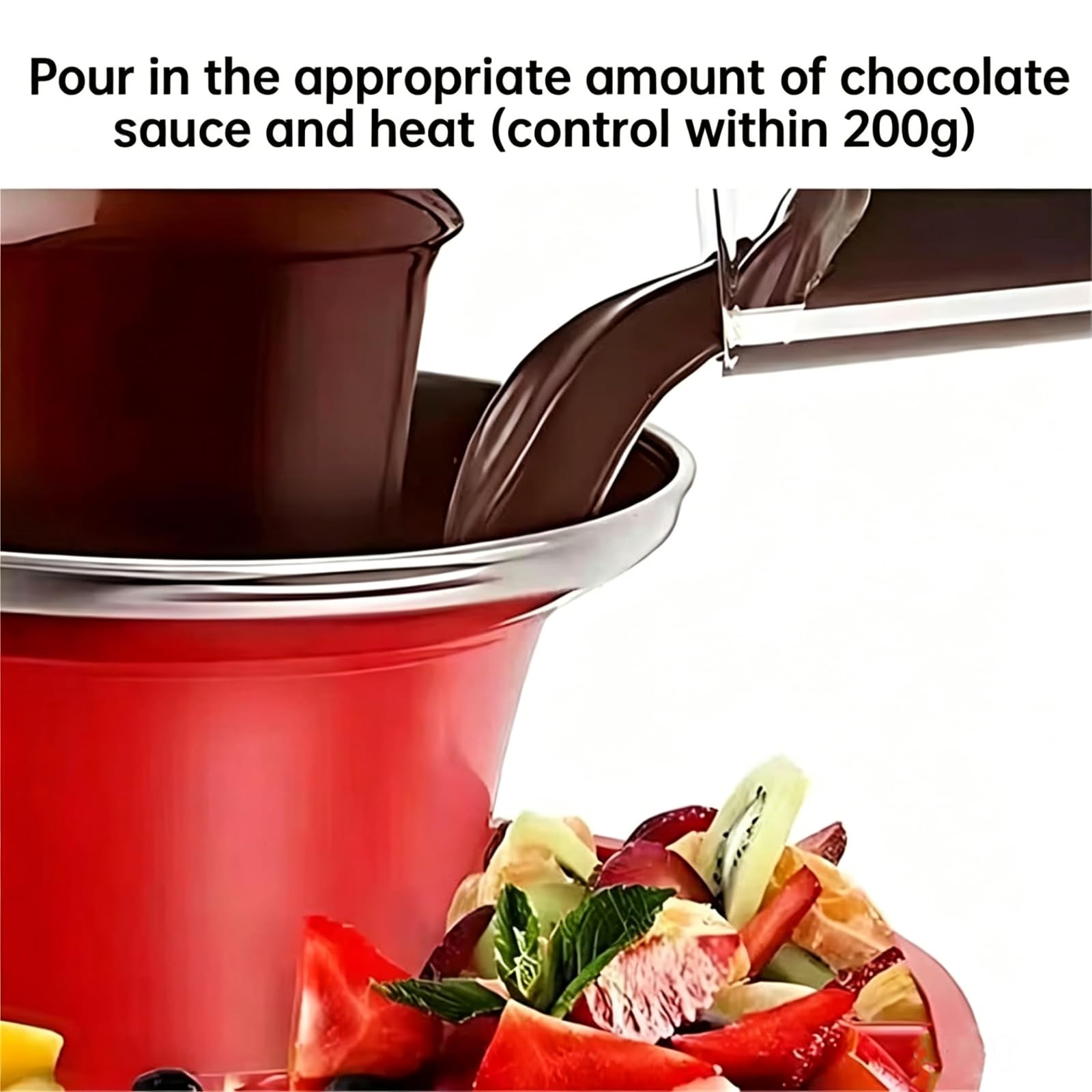 Juego De Fondue Eléctrica Portátil De 3 Niveles con Bandeja para Servir