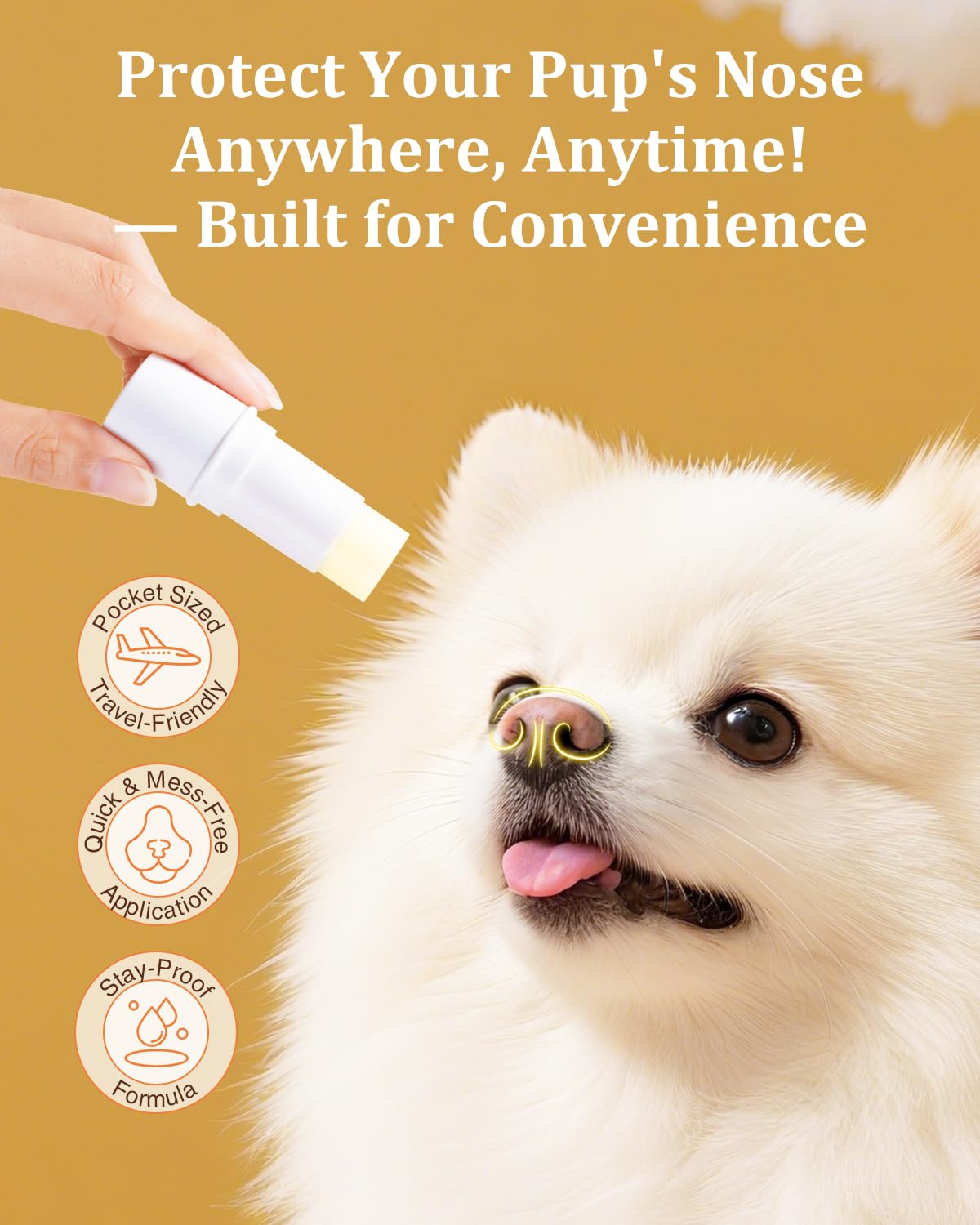 Dog Nose Sun Protector Balm, SPF25 Sunscreen for Dogs Shea Butter & Coconut Oil Formula, Protects & Repairs Dry/Cracked Noses - Image 3