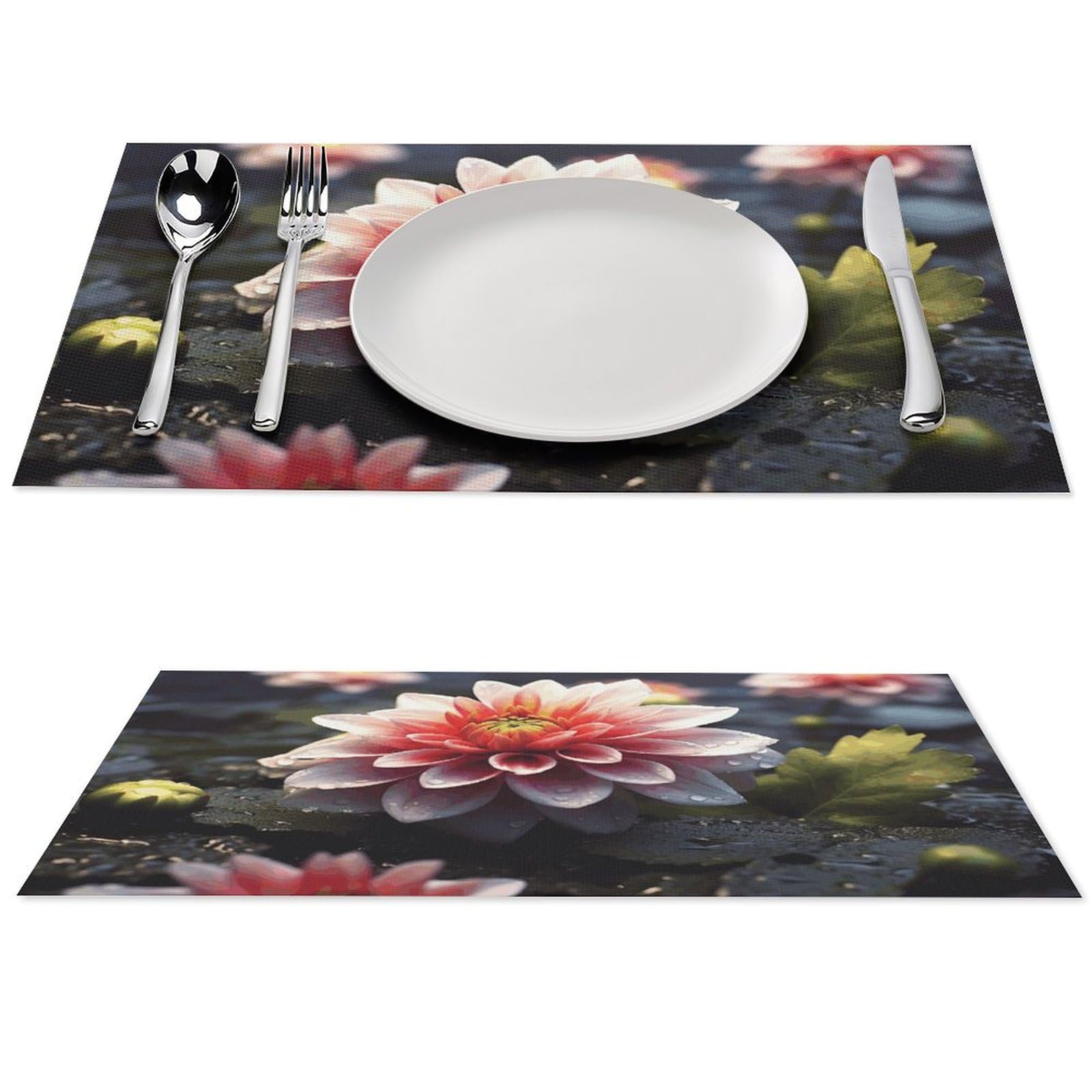 Sets de table lavables anti-tache en PVC floral pour protéger la table