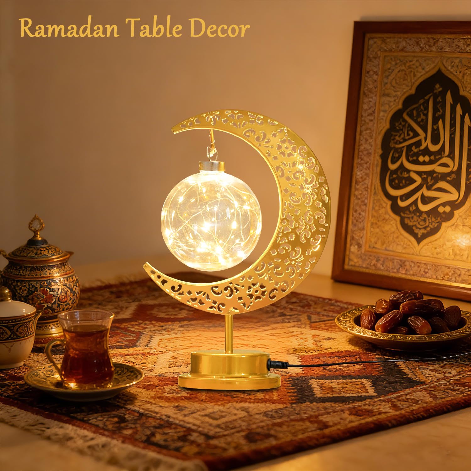 Moon Lamp, Ramadan Decorations for Home, Eid Mubarak Decorations, Ramadan Lights Decorations, Enchanted Lunar Lamp, Ramadan Home Table Decor, Galaxy Light, Moon Night Light, Battery Operated Lamp