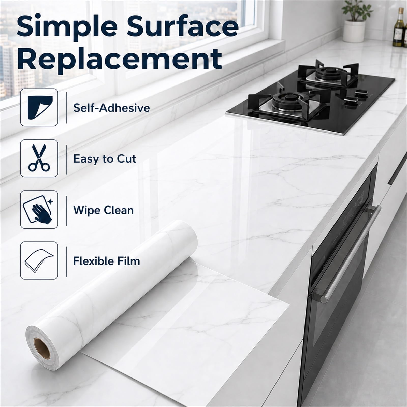 Papel De Pared Decorativo Marmol,Film Adhesivo Decorativo De FáCil Limpieza Marmol,Impermeable,Resistente Al Aceite,para Mesas,Encimeras,Muebles Y Superficies Lisas