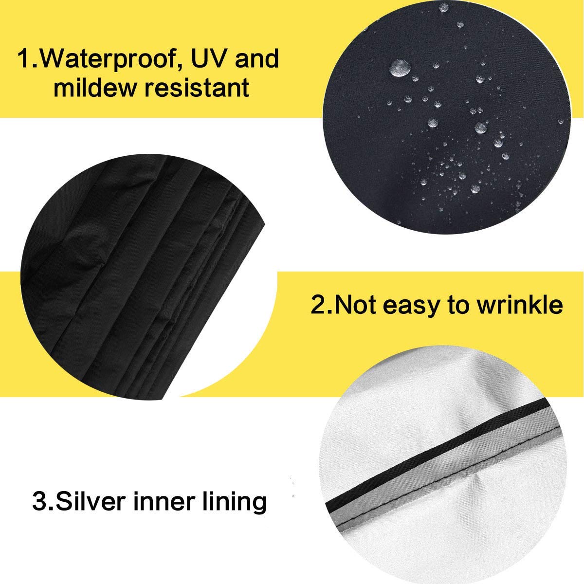 dDanke Patio L Shape Sofa Covers Universal Sectional Furniture Cover with Locking Rope Waterproof Dustproof 125.98x125.98 Inch (Black)