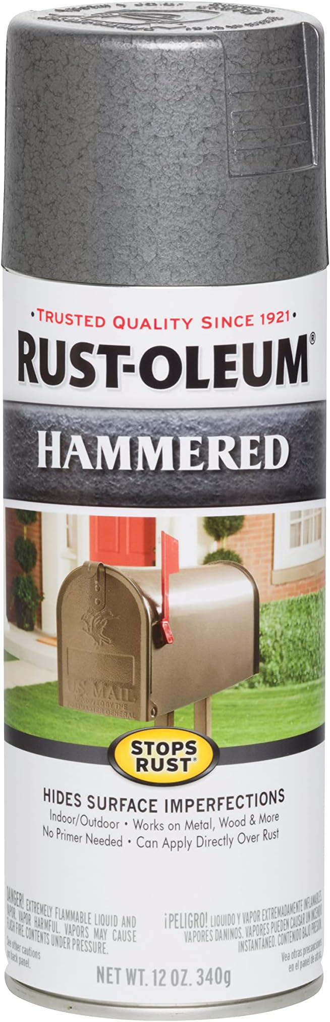 7214830 Stops Rust Hammered Spray Paint, 12 oz, Gray