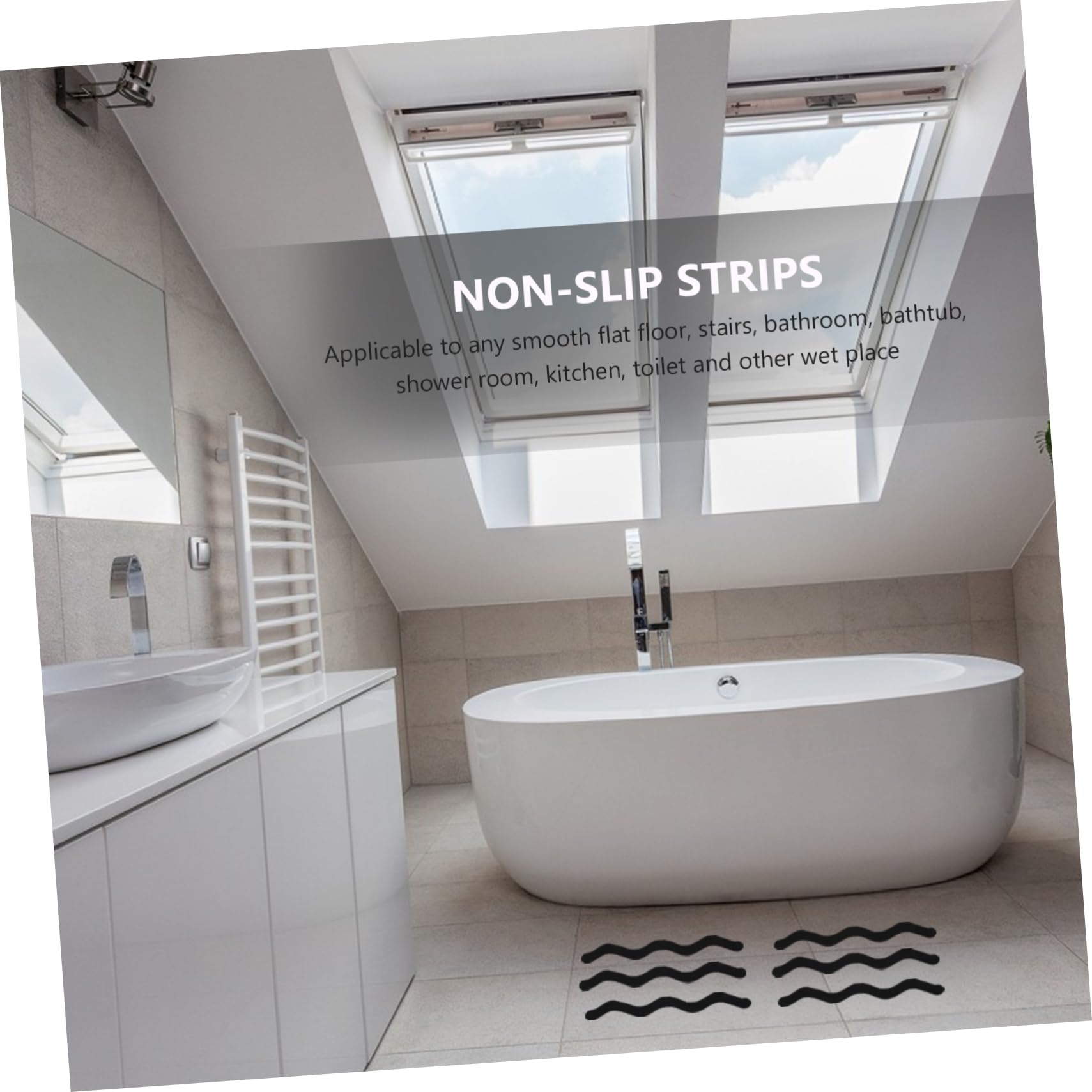 SOLUSTRE 24Pcs Transparent Peva Non Slip Stickers for Stairs and Bathrooms Skidding Adhesive Tape for Enhanced Safety Smooth Surfaces for Tubs Pools and Corridors