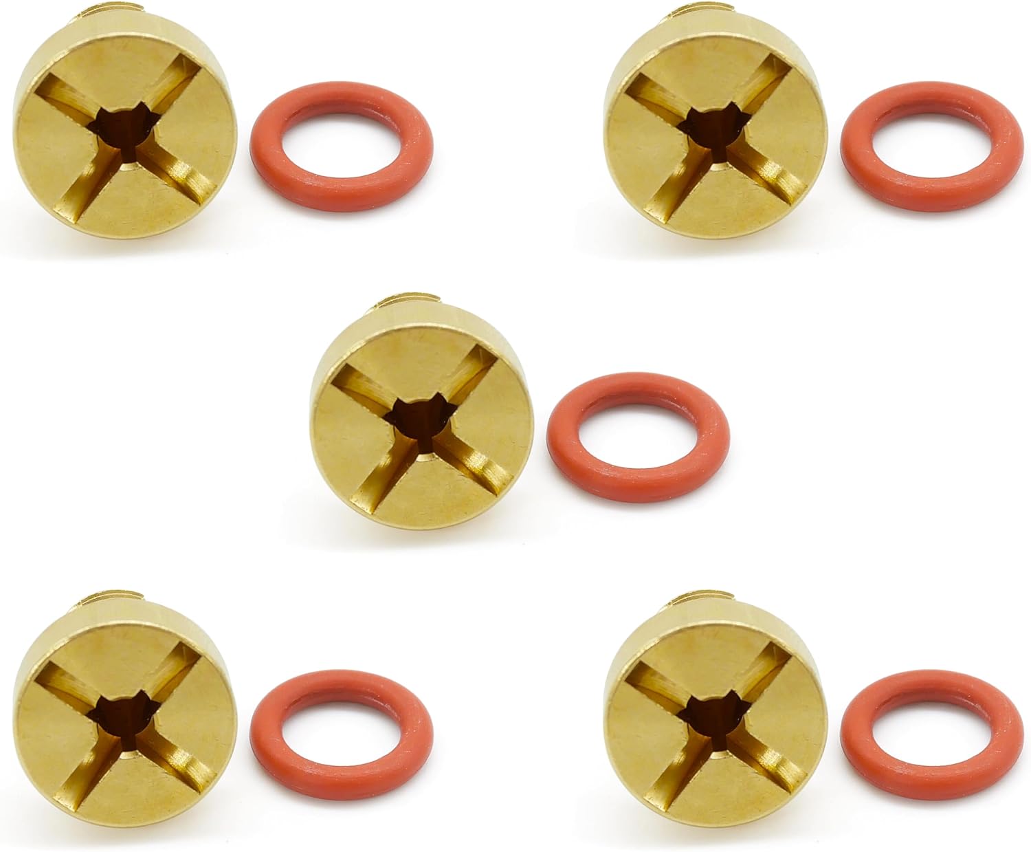 5Pcs LR055301 Expansion Tank Hose Coolant Water Bleeder Screw Brass Compatible with Jaguar XF XJ F-Type F-Pace XE (5)