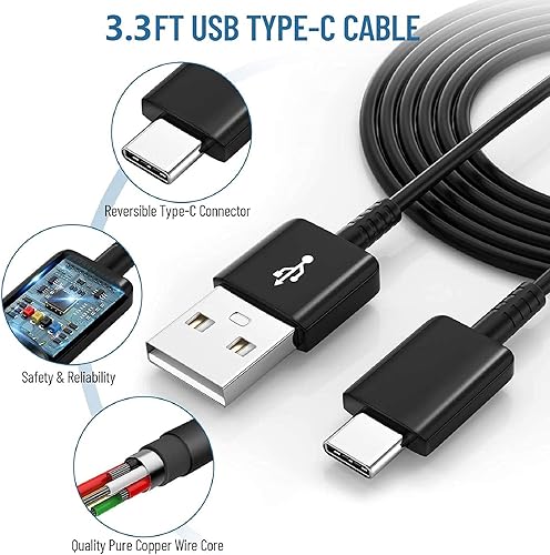 Miniatura 7 de Cargador rápido Samsung con cable USB tipo C compatible con Samsung Galaxy S23 Ultra/S23/S23+/S22/S22 Ultra/S22+/S21/S21 Ultra/S21+/S20/S20
