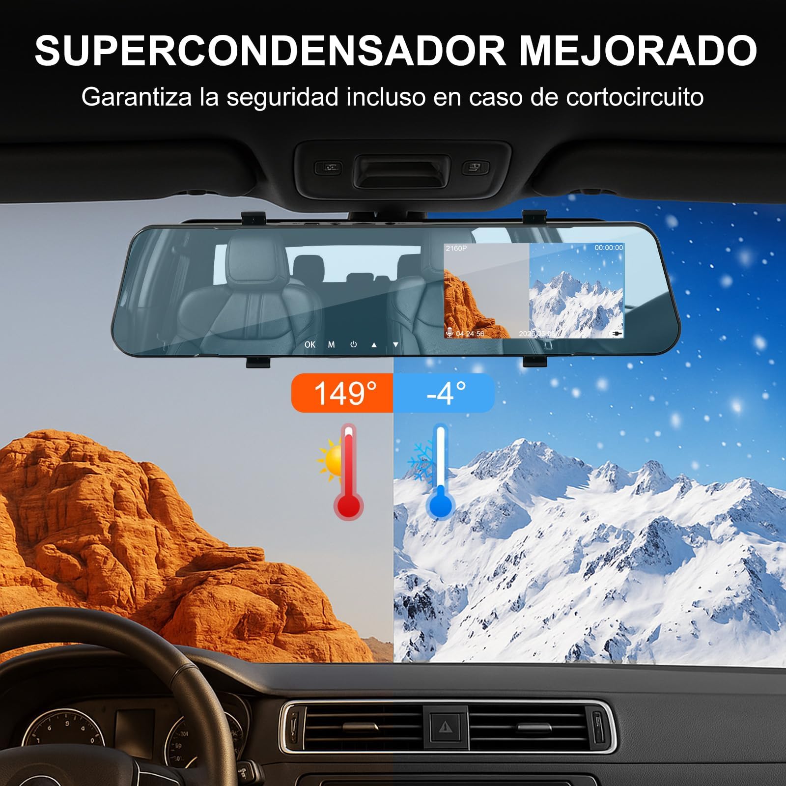 Dash CAM Coche 4K Full HD - Cámara Vigilancia Coche con GPS, Sensor G, Detección de Movimiento, Visión Nocturna Infrarroja, Pantalla LTPS, Bucle Continuo, Tarjeta TF 128GB-1