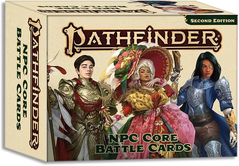 Tarjetas de batalla principales de Pathfinder NPC (P2), más de 350 personajes de doble cara | para juegos de rol, estadísticas e ilustraciones