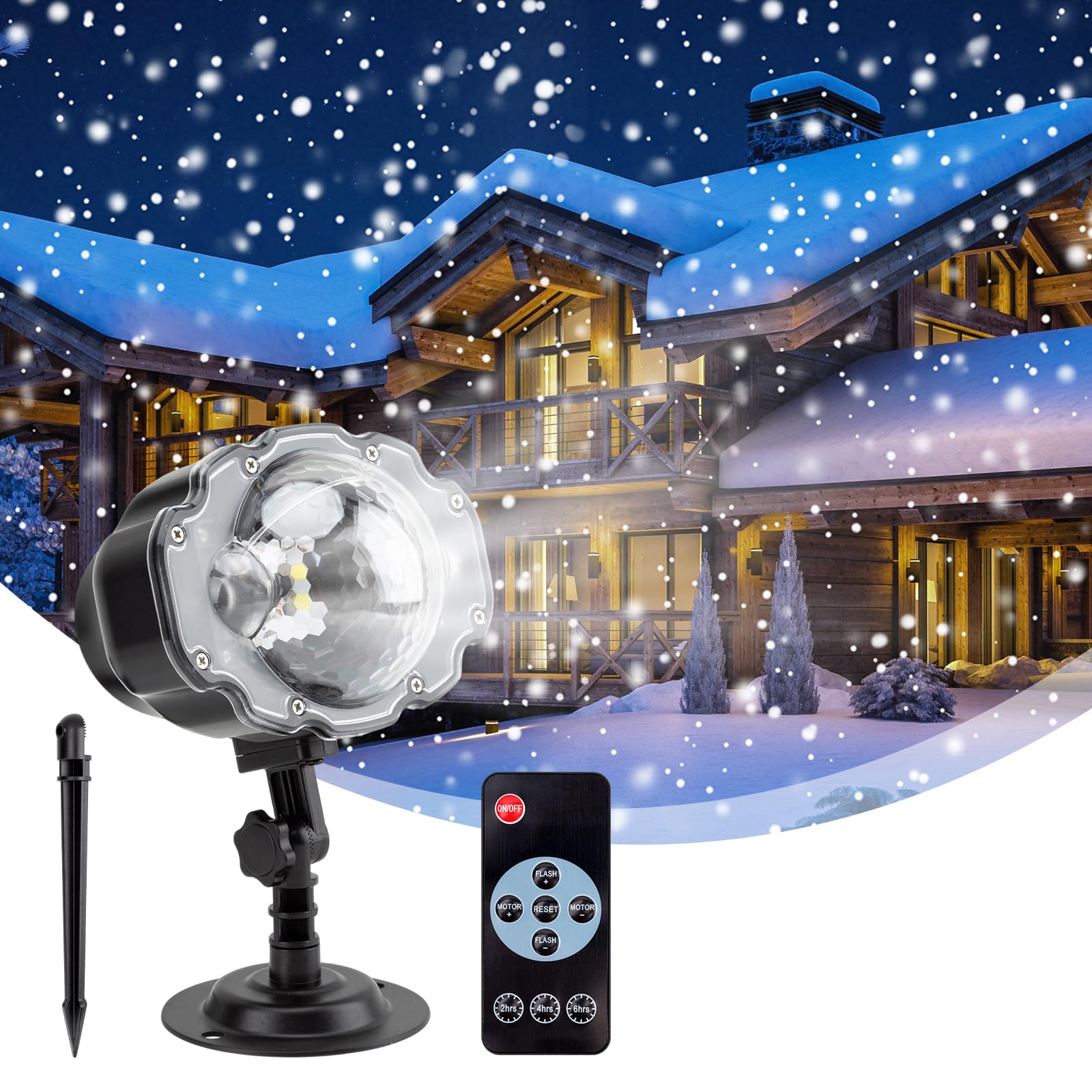 Christmas Projector Light,Snowfall LED Lights Christmas Decoration Projector Lights Outdoor Waterproof Remote Control Night Light Spotlight for New Year,Holiday Halloween Xmas Party