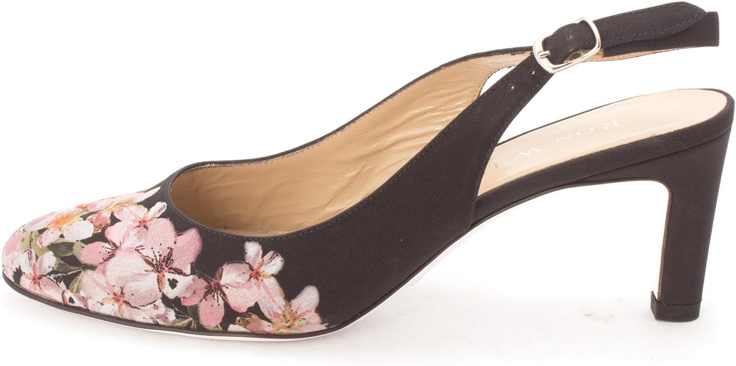 Ron White Womens Vivian Leather Closed Toe Ankle Strap, Onyx/Rose, Size 6.5 US / 4.5 UK US