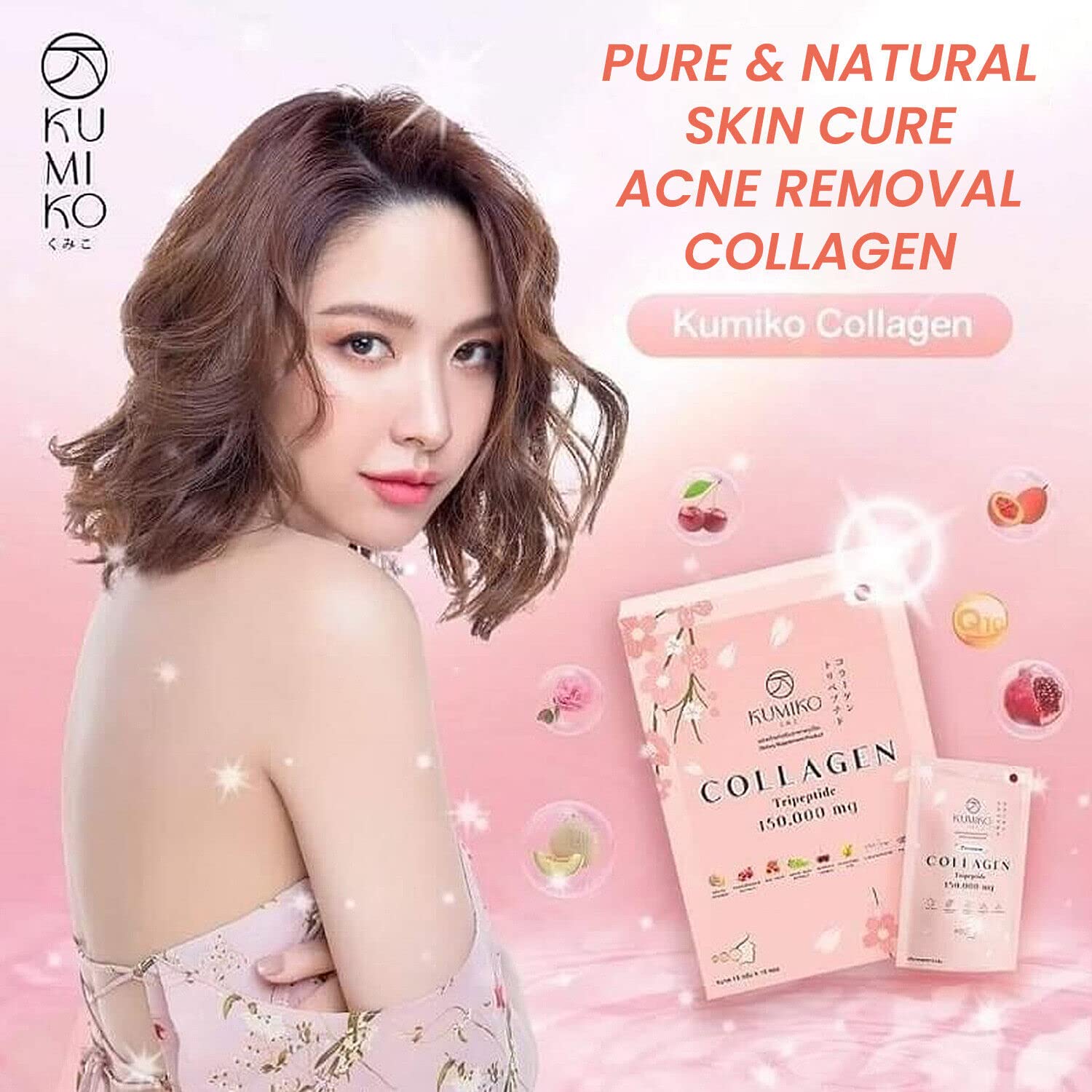 KUMIKO Collagen Tripeptide 150000mg Radiant Skin Natural Healthy Collagen Women Skin Care Nourishment Acne Blemishes Reduction Heals Dark Spot Organic Extract Supplement - Image 4