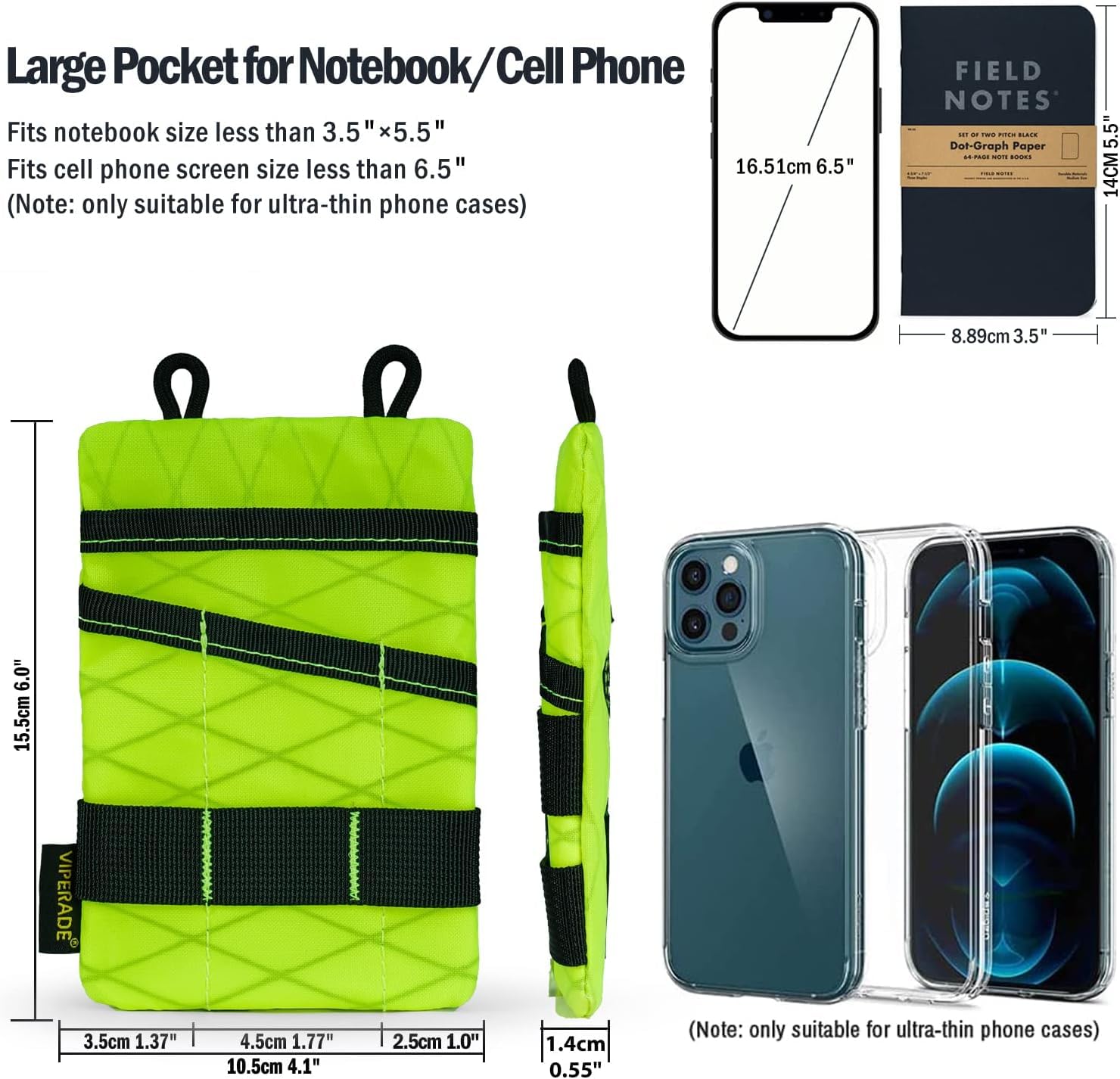VIPERADE VE1 X-Pac EDC Werkzeugtasche Organizer EDC Pouch Klein EDC Taschen Pocket Organizer Nylon Multitool Tasche Klein für Taschenlampe Taschenmesser Stift Notizbuch-Xpac Hot-Limonka