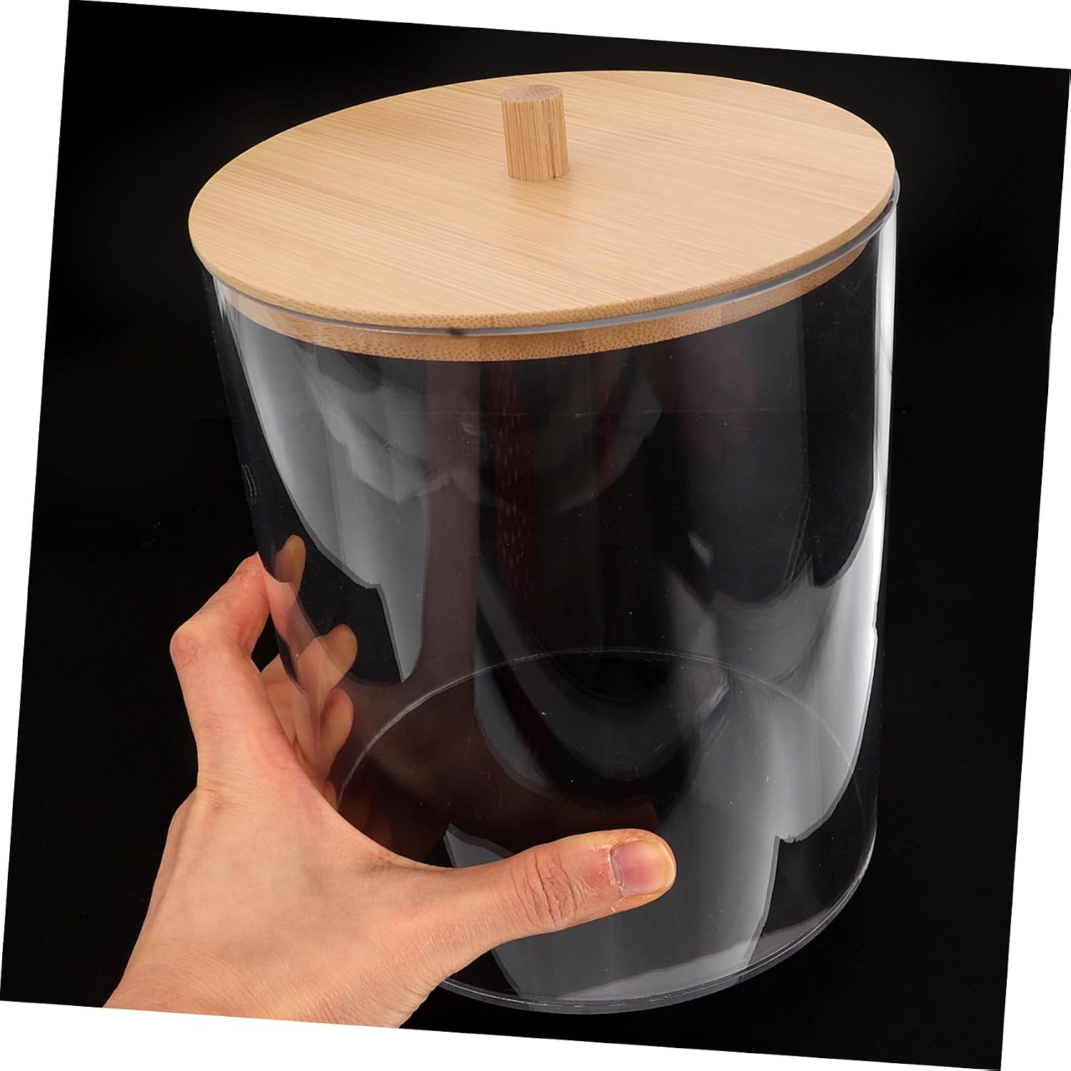 CHILDWEET Laundry Container Wood for Organization Versatile Holder for Detergent and Dryer Round Acrylic Design for Laundry Room Storage