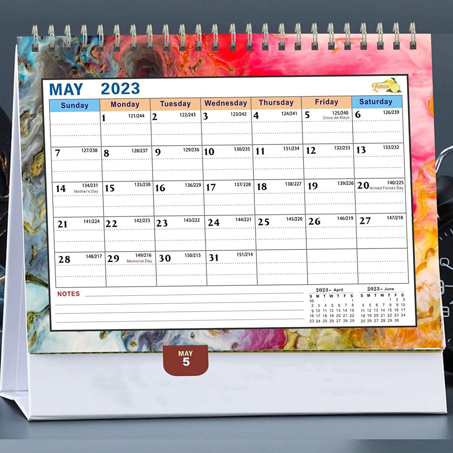 OLOTU Geschenke Stehender Flip-Kalender, Tischkalender 2023, Jan. 2023-Dez. 2023, mit Memo Pages, Tagesplaner, Kalender aus dickem Papier Schreibtischkalender