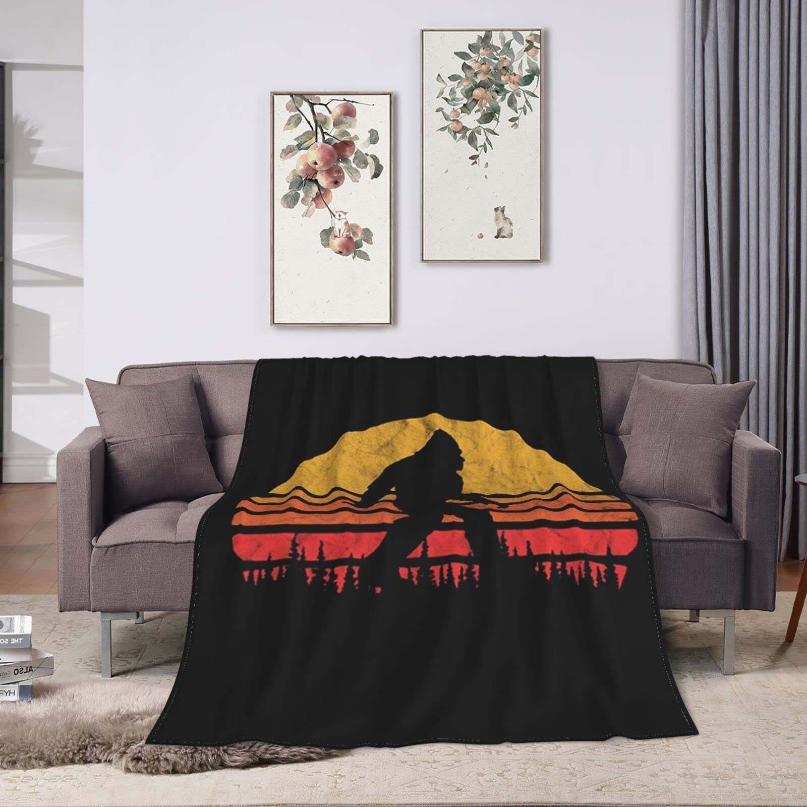 Amazon.com: Sunset Bigfoot Blanket Throw Blanket Soft Plush Fuzzy Cozy  Flannel Blanket Sofa Warm Decorative : Home u0026 Kitchen
