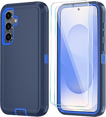 ONOLA Phone Case for Samsung Galaxy S25 Case with HD Screen Protector, Heavy Duty Shockproof & Dropproof 3-Layer Cover Phone Case for Galaxy S25 6.2'',DarkBlue