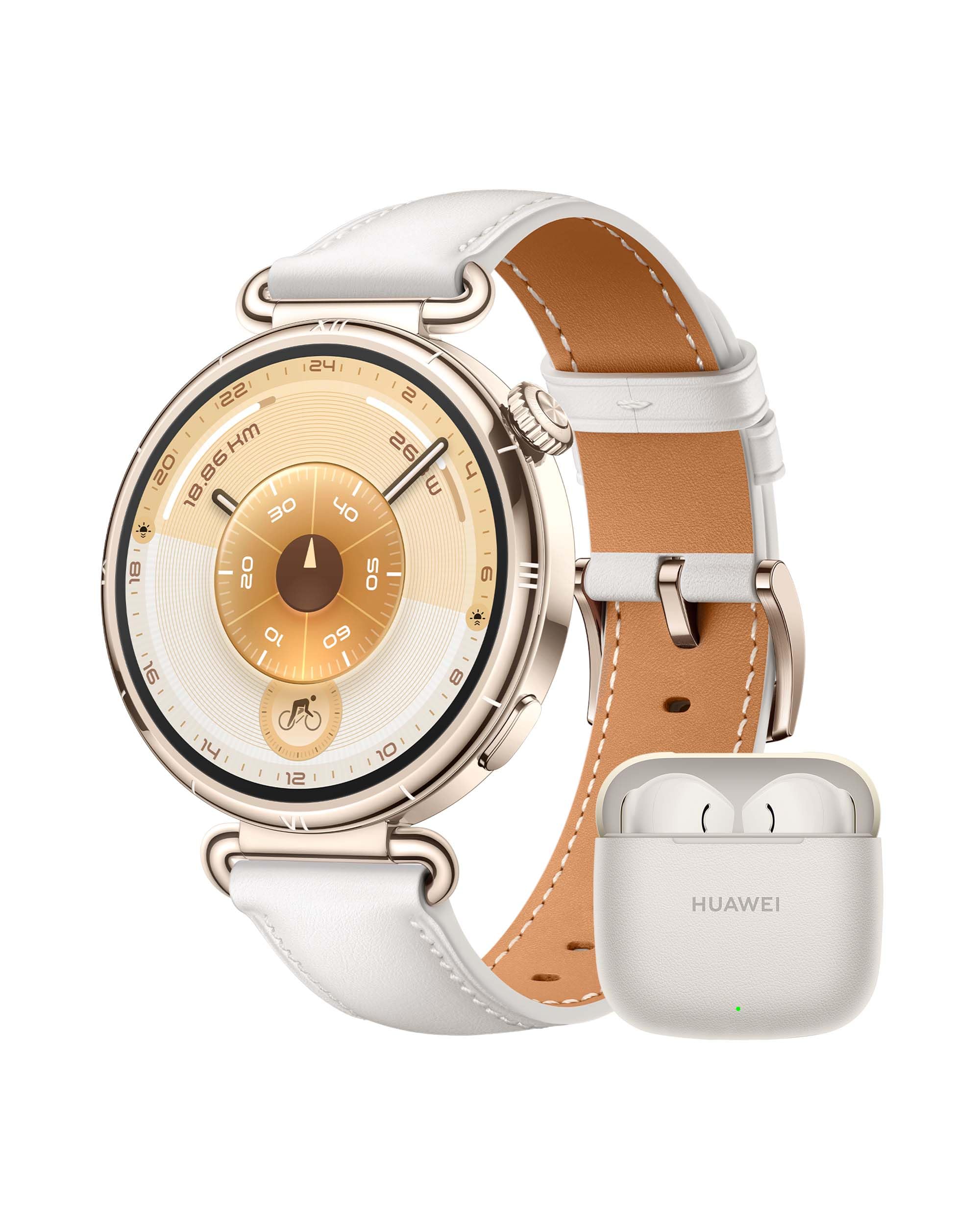 HUAWEI WATCH GT 6 41mm Bianco + FreeBuds SE 3 Beige, Smartwatch, Display AMOLED, Fino a 14 giorni, Ciclismo, Oltre 100 Modalità Sportive, iOS e Android, Pagamento NFC, Monitoraggio della Salute