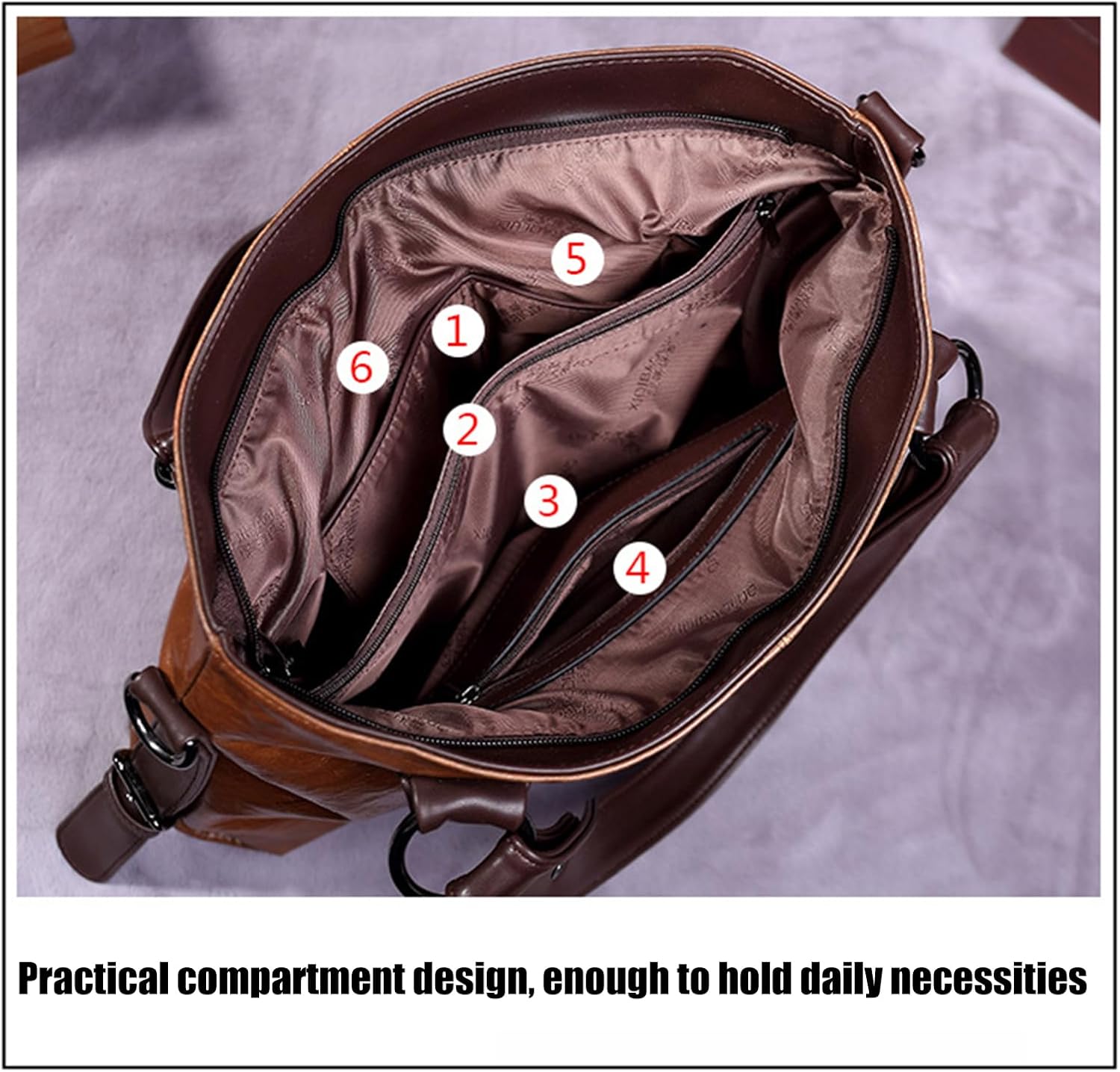 Handbags and Purses for women Vegan Leather Tote Bag for Women Satchel Shoulder Bags Travel Purse with Compartments - Image 6