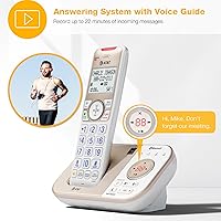 Vista 5 de AT&T 1-Handset DECT 6.0 - Teléfono inalámbrico expandible Bluetooth para el hogar con contestador, bloqueo inteligente de llamadas, identificador