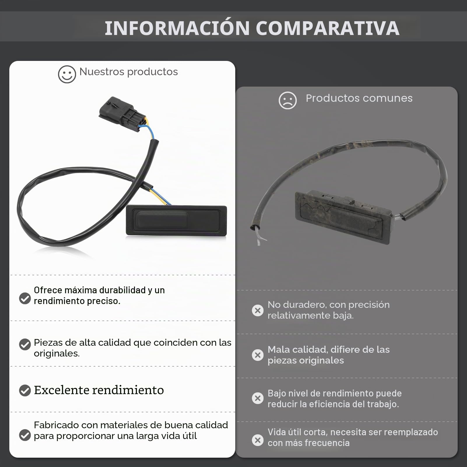 Interruptor de maletero trasero 253804EA0A para Qashqai J11 2013-2023 Botón de baúl Interruptor de apertura de maletero (2 pines)