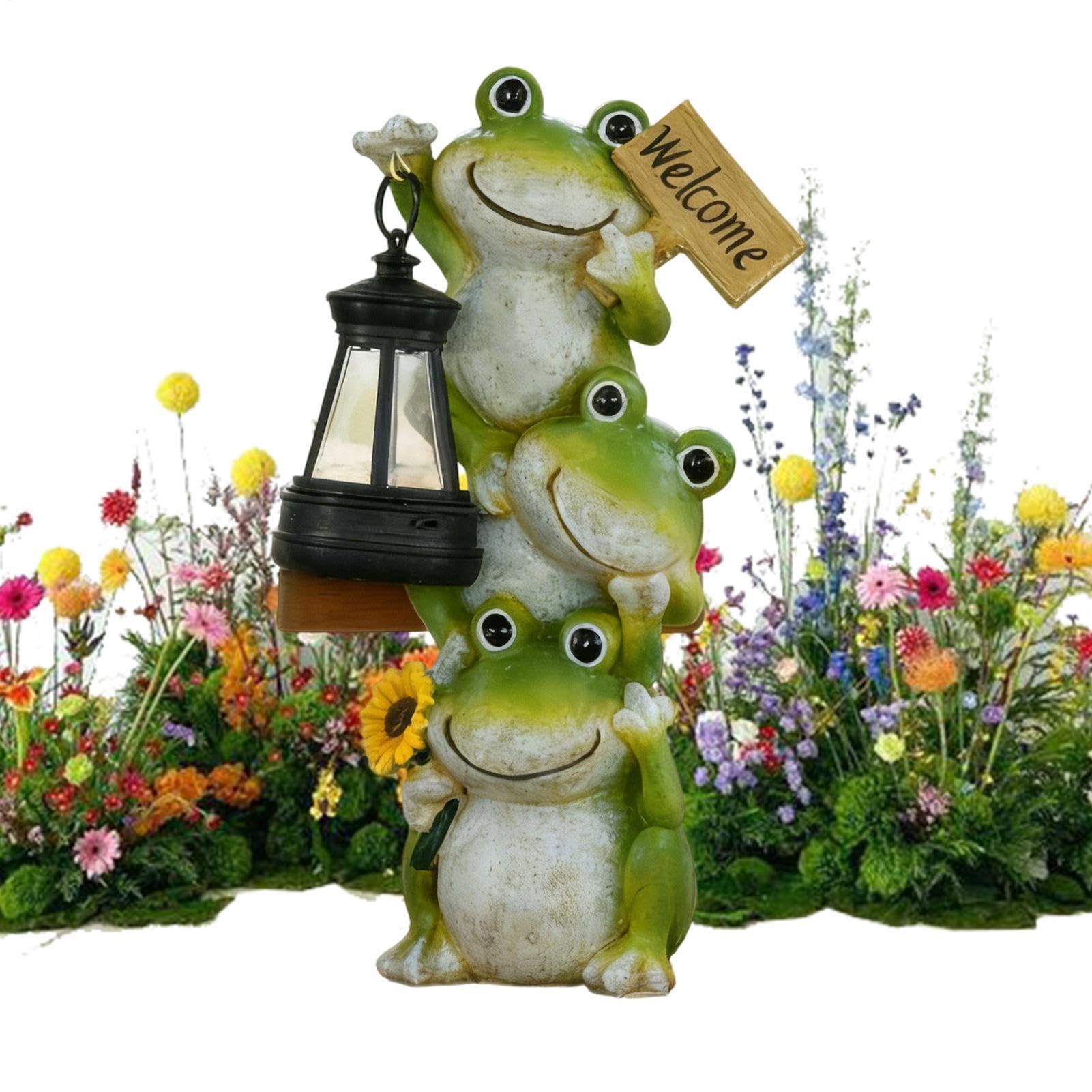 Lampe solaire grenouille pour illuminer vos soirées sur le patio