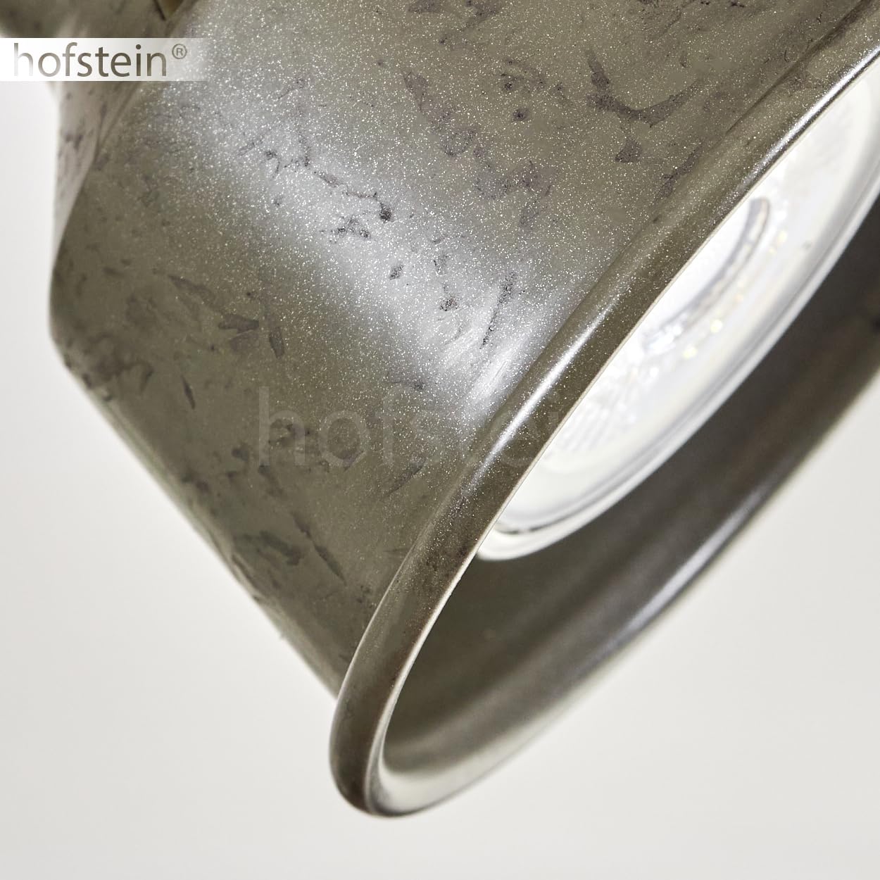 Pehefito, plafoniera moderna in metallo/legno nero/marrone scuro/verde/grigio, plafoniera industriale con paralume orientabile, 6 fiamme, 5 x GU10 senza lampadine