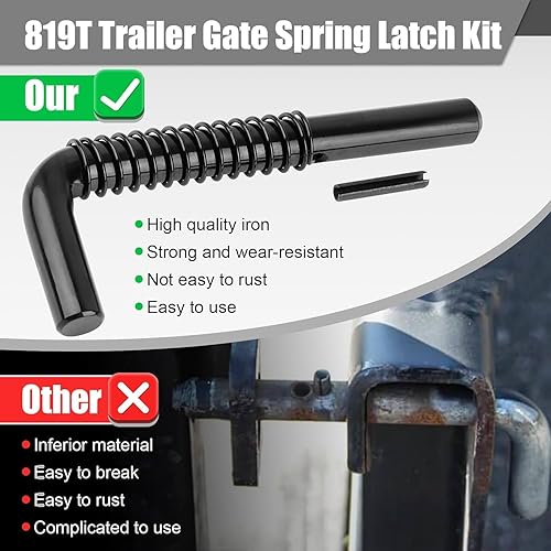 Miniatura 4 de Paquete de 2 paquetes de pestillo de resorte para puerta de remolque 819T para remolques utilitarios de mano