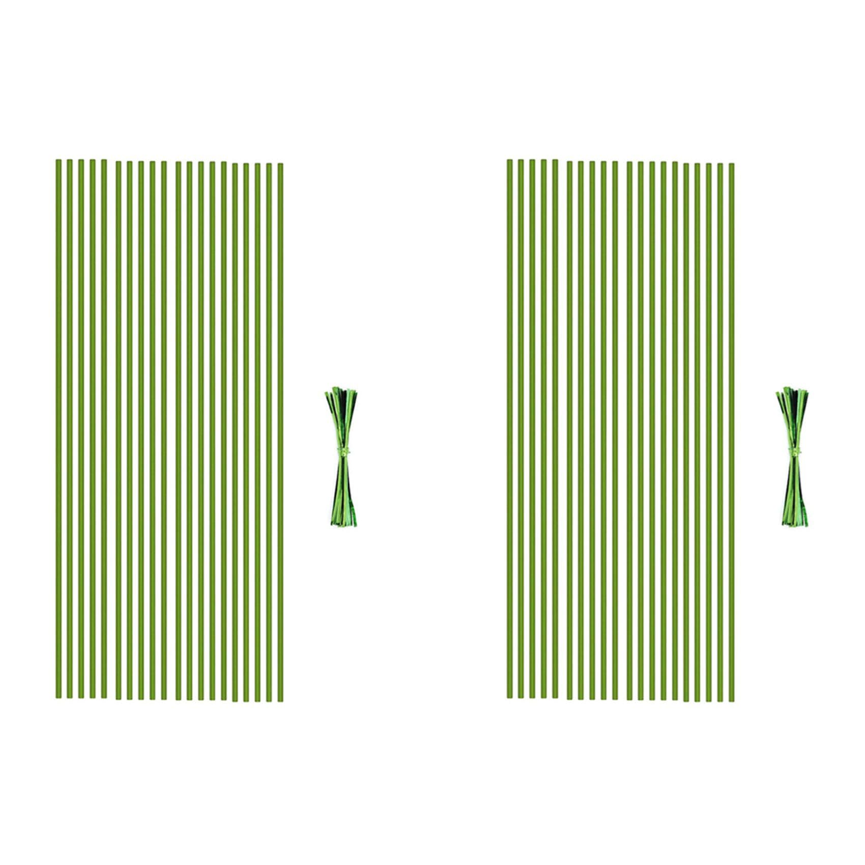 Jnchdghwa Green Plant Stakes,Plant Support Stakes Suitable For Indoor Plants,40Pcs Garden Bendable Single Stem Plant Sticks
