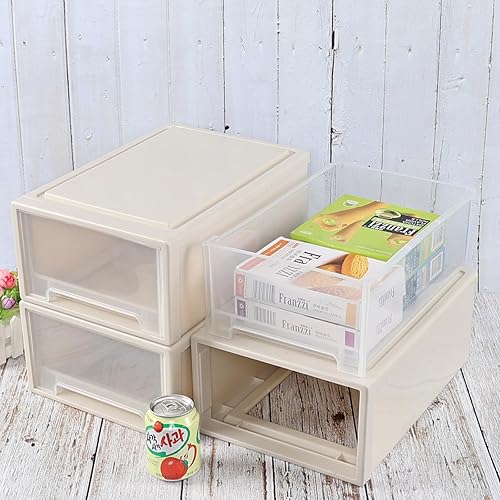 Miniatura 2 de Gloreen 12 L Plastic Stackable Storage Drawers, 3 Packs Desktop Compact Drawer Box
