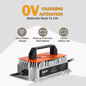Enjoybot 87.6V 10A LiFePO4 Lithium Battery Charger with 0V Smart Charge Function, Mountable and IP65 Waterproof AC-DC Smart Charger for 72V LiFePO4 Lithium Golf Cart Battery