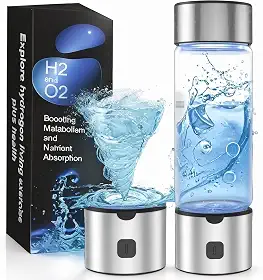 Garrafa de água de hidrogênio, gerador de água hidrogenada recarregável 2200ppb, tecnologia SPE e PEM