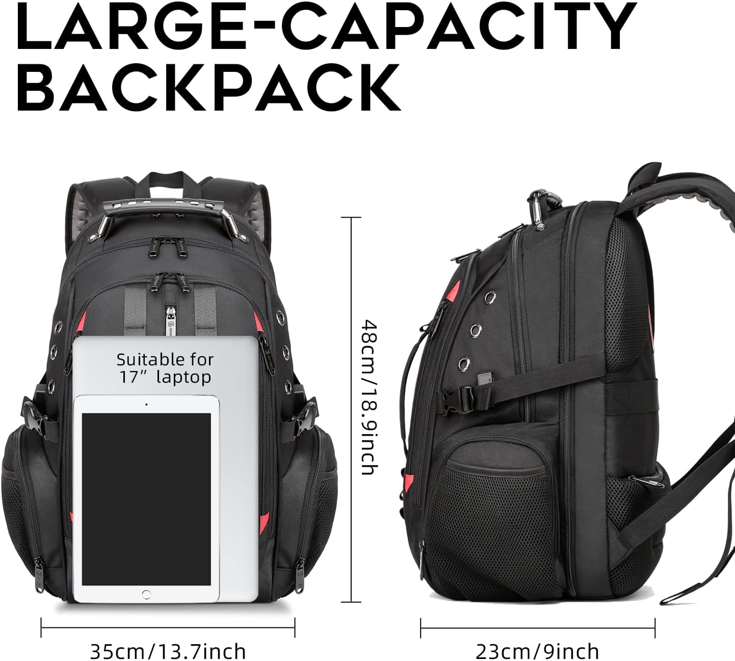 BANGE Large Laptop Backpack 17 inch Durable XL Heavy Duty Travel Backpack