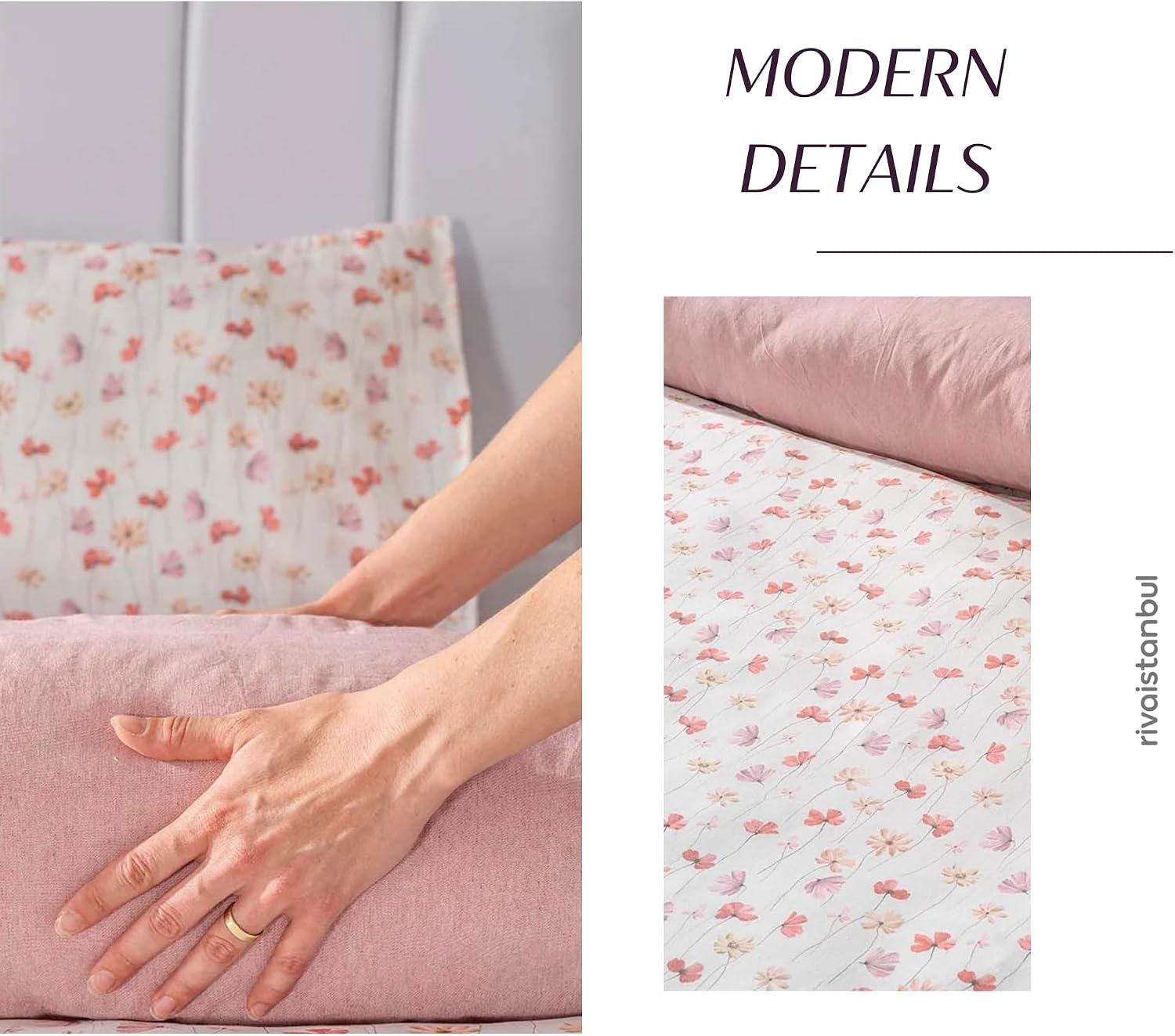 Cotton Duvet Cover Set for Full, Queen & King Beds | 3 Piece Bedding Set with Duvet Cover and Pillowcases, Soft Breathable Bed Linen for Adults & Couples (Alin, 63.0 × 84.6 inch)