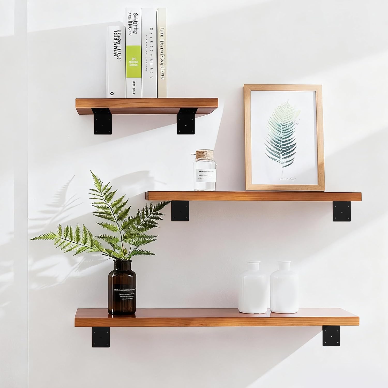 4 PCS Heavy Duty Steel Corner Brackets,6"x6"x5"L Right Angle Bracket,DIY L Shelf Brackets,90 Degree Post Bracket,Metal Joint Timber Connector Support for Wood Shelves,Furniture……