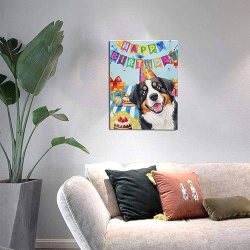 Miniatura 6 de Impresiones en lienzo personalizadas de cumpleaños con fotos de tu mascota, arte de pared en lienzo personalizado de feliz cumpleaños, carga tu foto
