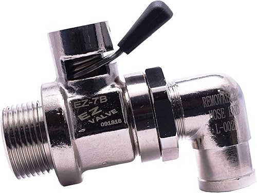 EZ-7B (0.866 in-1.5) EZ Oil Drain Valve con extremo de manguera extraíble en forma de L (L-002) Combo