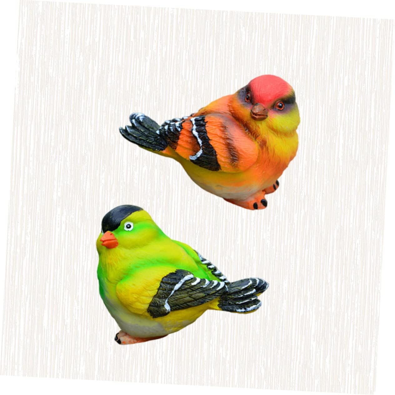 LSLYTQ 4 Pcs Resin Ornament Figurine Terrarium Miniatures Garden Bird Statue Birds Animals Bird Sculpture Ornaments Decor Terrarium Container Moss Terrarium