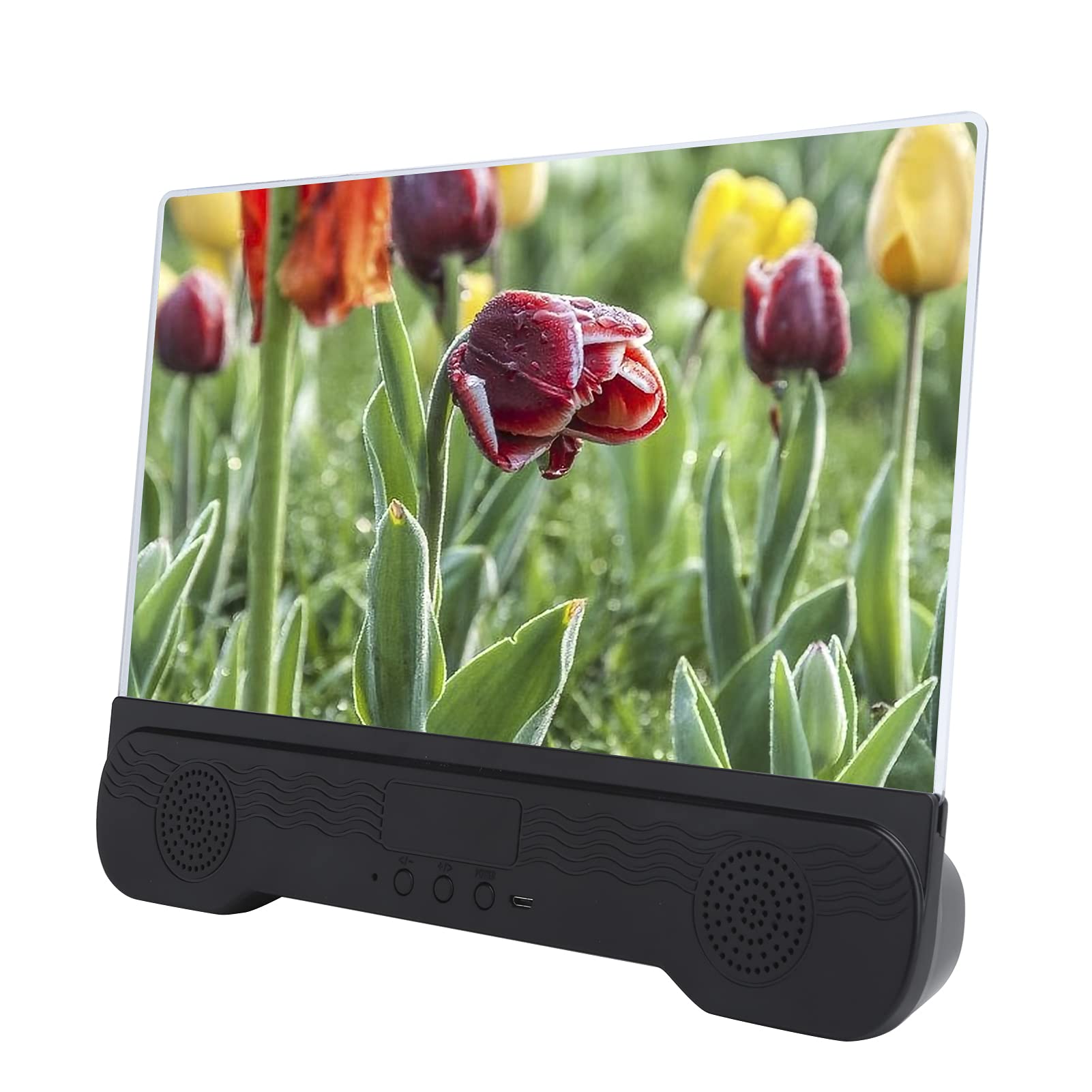 Lente d'ingrandimento per schermo da 35,6 cm con altoparlante Bluetooth, espansore schermo lente d'ingrandimento 3D per cellulare, film, video e giochi