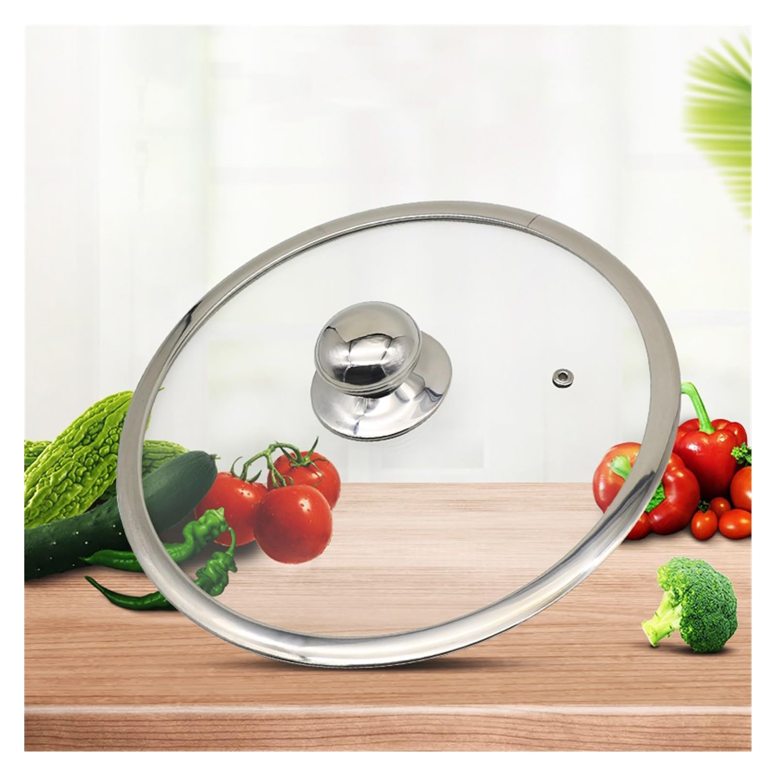 Tapas Universales Cacerola de Vidrio Templado Tapa de Sartén Tapas de Vidrio de Repuesto for Sartenes Ollas y Cazuelas Tapa Transparente Tapa de Olla Visible Tapa Universal para Ollas(32cm)
