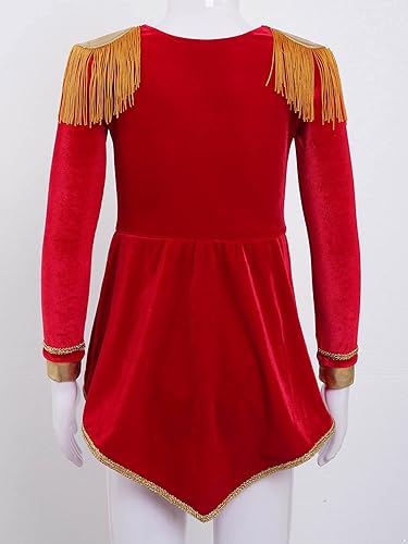 Miniatura 7 de CHICTRY Disfraz de maestra de circo para niñas, disfraz de maestra de ceremonia, traje de tambor de mayoreta, maestra de león, leotardo